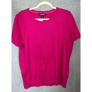 Land's End XL Magenta Womens shorts sleeve knit top